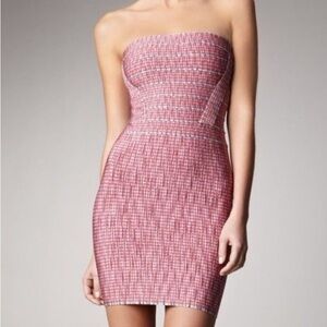 Herve Leger Pink Strapless Dress